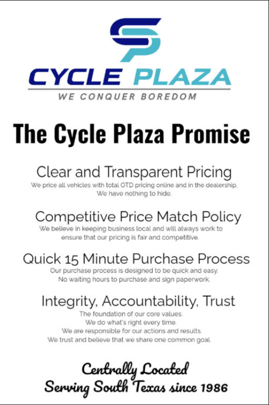 Read more about the article This Is Why We Developed Our Fast Efficient No Pressure And Transparent Purchasing Process Our Cycle Plaza Promise